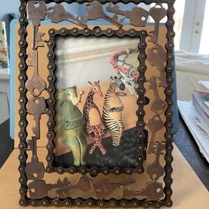 Bicycle Chain and Vintage Keys Picture Frame